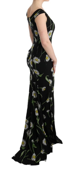 Gänseblümchen-Print Maxikleid Ärmellos V-Ausschnitt - Image 4