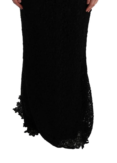 Spitzenlanges Kleid Slim Fit Rundhalsausschnitt - Image 6