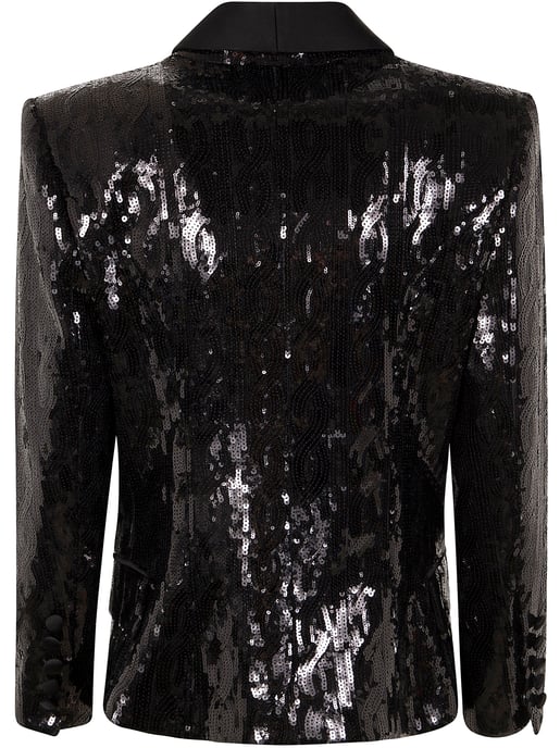 V-Ausschnitt Glitzer Satin Tailored Jkt - Image 2
