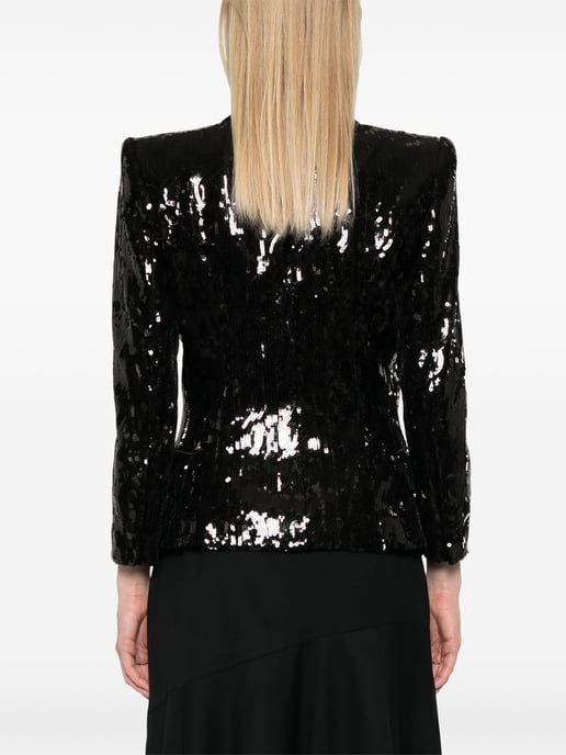 V-Ausschnitt Glitzer Satin Tailored Jkt - Image 5