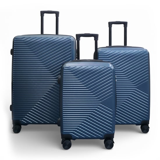 Blauer Hardshell-Koffer, 8-Rädder-Kabinen-Gepäckset mit 3 - Image 1