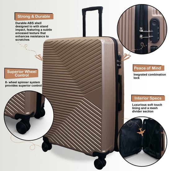Goldener Hardshell-Koffer Robuster 8-Rad-Innenraumkoffer - Image 4
