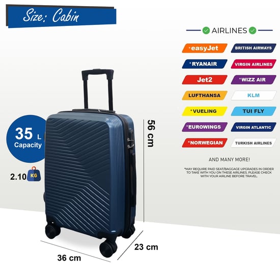 Blaue Hardshell-Kabine 48 x 37 x 20 cm Sicherer Gepäckkoffer - Image 3
