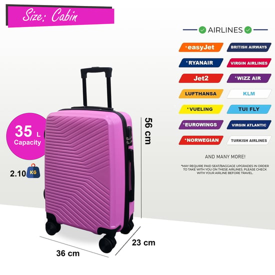 Rosa Hardshell-Kabine 48 x 37 x 20 cm Sicherer Gepäckkoffer - Image 3