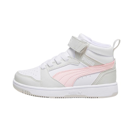 Puma - "Rebound V6 Mid" Sneaker für Kinder, Leder (Weiß/Pink) - Image 2