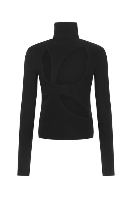 Schwarzes Stretch-Viscose-Mix-Top - Image 2