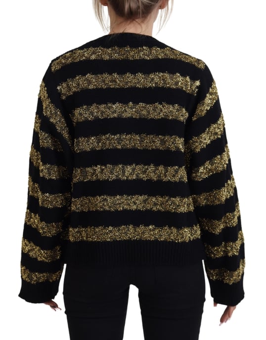 Metallic Streifen Strickpullover - Image 3