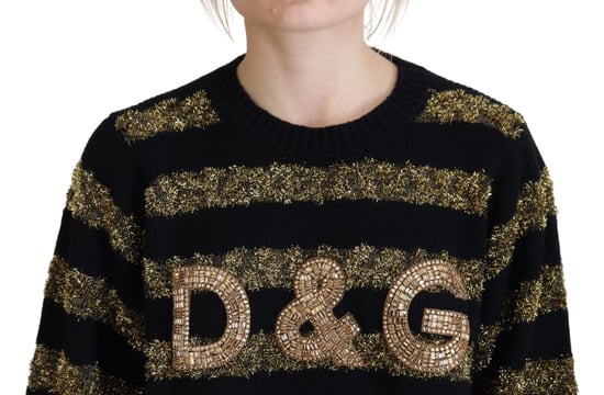 Metallic Streifen Strickpullover - Image 4
