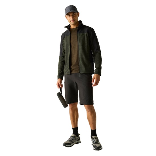 Regatta - "Highton" Midlayer für Herren, Durchgehender Reißverschluss, Fleece (Dunkel-Khaki/Schwarz) - Image 4
