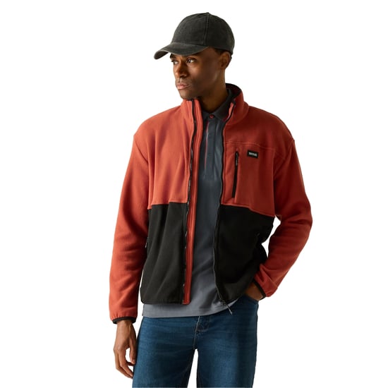 Regatta - "Frankie" Fleecejacke für Herren, Durchgehender Reißverschluss (Ziegelrot/Schwarz) - Image 4