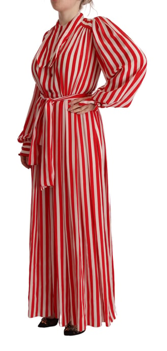 Dolce Gabbana Maxikleid Rot Weiß Streifen - Image 2