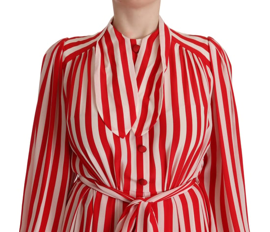 Dolce Gabbana Maxikleid Rot Weiß Streifen - Image 4