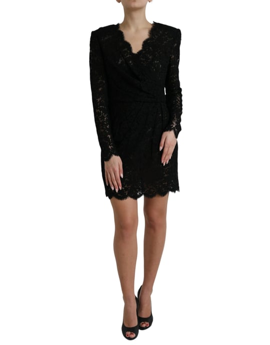 Spitzen-Mini-Kleid Schwarze Spitze - Image 1
