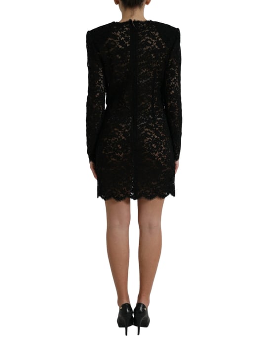 Spitzen-Mini-Kleid Schwarze Spitze - Image 3