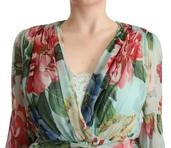 Blumenmuster Seiden-Midi-Kleid - Image 2