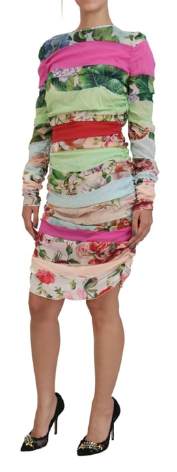 Blumen Mini Kleid Mehrfarbig - Image 2