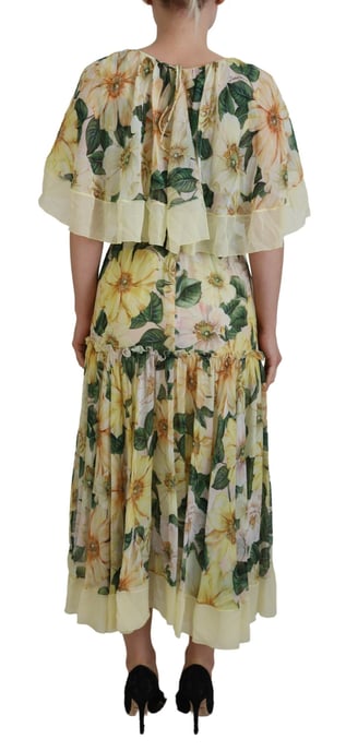 Blumenmuster Seiden-Midi-Kleid - Image 3