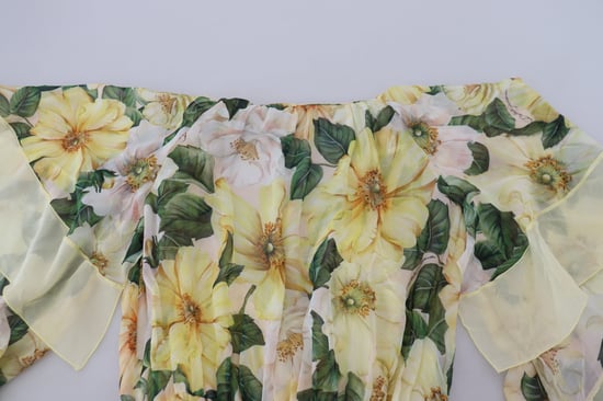 Blumenmuster Seiden-Midi-Kleid - Image 5