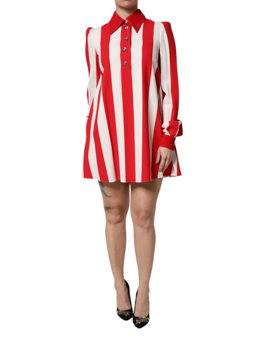 Gestreiftes Mini A-Line Kleid - Image 1