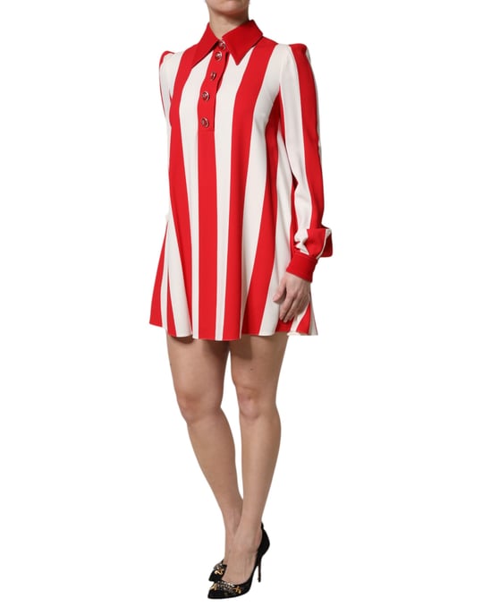 Gestreiftes Mini A-Line Kleid - Image 3