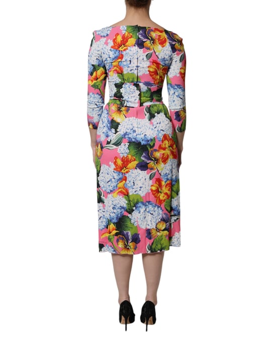 Blumenmuster Midi-Kleid mit Schlitz an der Seite - Image 4