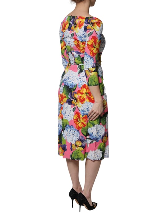Blumenmuster Midi-Kleid mit Schlitz an der Seite - Image 5