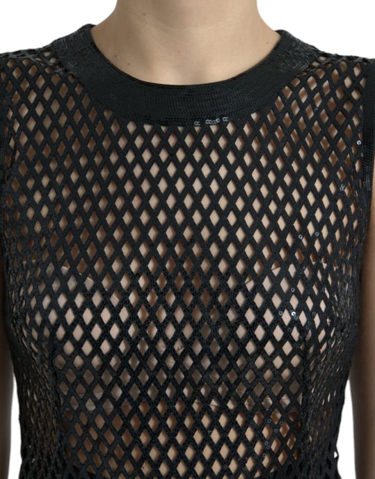 Pailletten-Mesh-Tüll-Maxikleid - Image 4