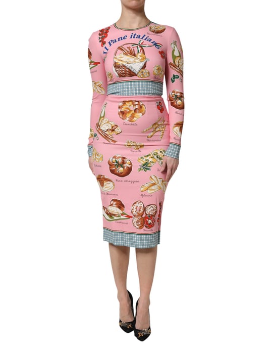 Italienisches Brot Print Midi-Kleid - Image 2