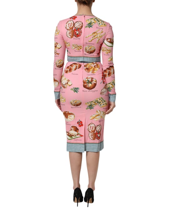 Italienisches Brot Print Midi-Kleid - Image 4