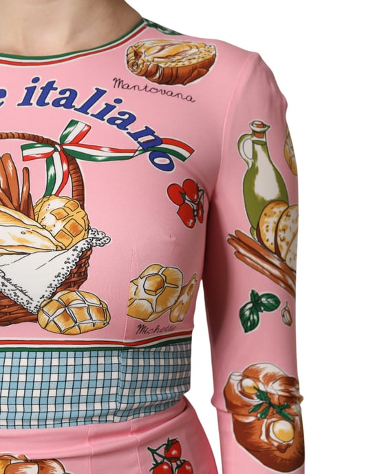 Italienisches Brot Print Midi-Kleid - Image 6
