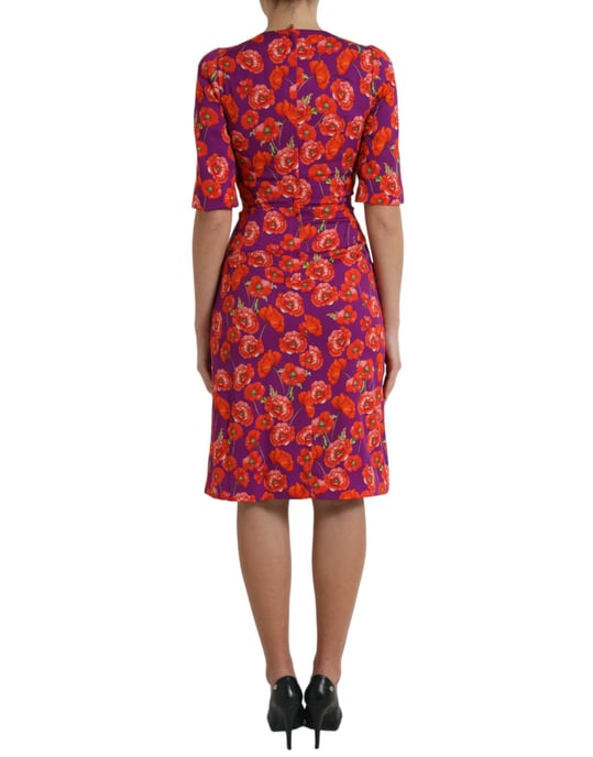 Mohnblumen-Musterkleid mit Halblangen Ärmeln - Image 3