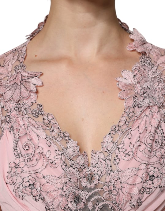 Spitzen-Details Midi-Kleid - Image 5