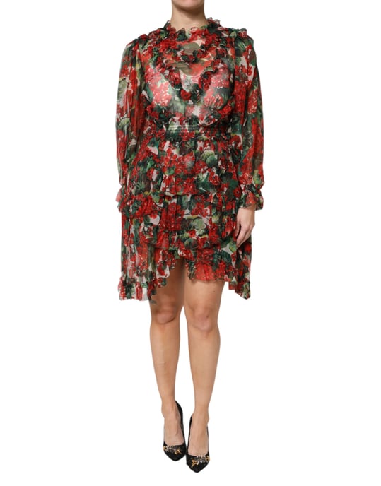 Blumendruck Mini-Kleid mit Rüschen - Image 2