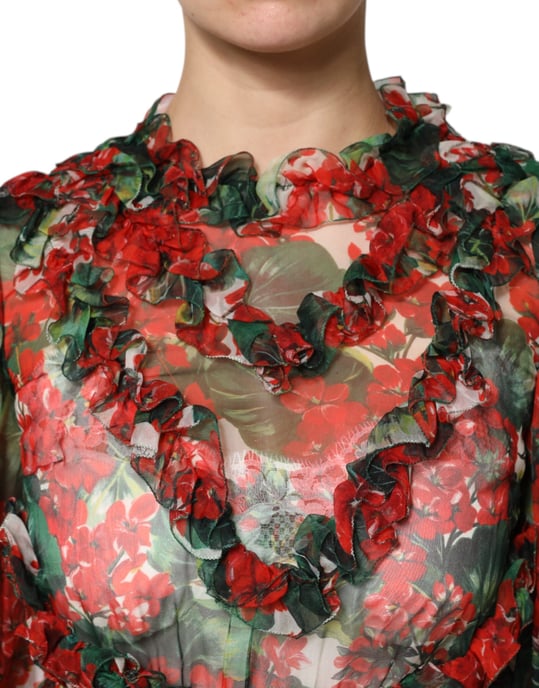 Blumendruck Mini-Kleid mit Rüschen - Image 5