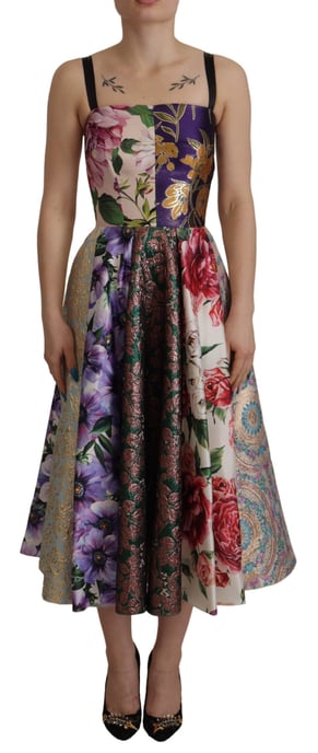 Blumen A-Linien Kleid Mehrfarbig - Image 1