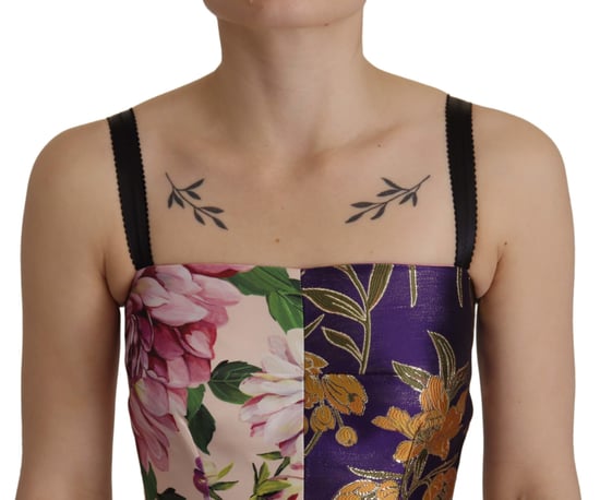Blumen A-Linien Kleid Mehrfarbig - Image 4