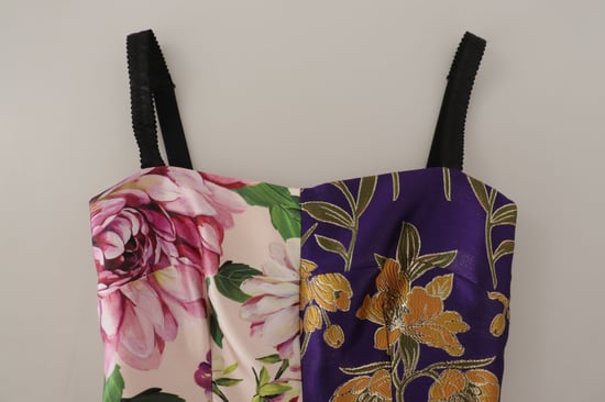 Blumen A-Linien Kleid Mehrfarbig - Image 5