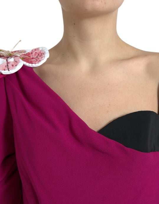 Blumenapplikationen Asymmetrisches Midikleid - Image 4