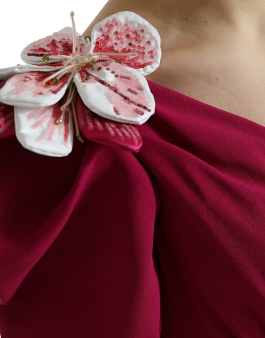 Blumenapplikationen Asymmetrisches Midikleid - Image 5