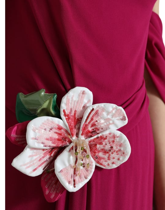 Blumenapplikationen Asymmetrisches Midikleid - Image 6