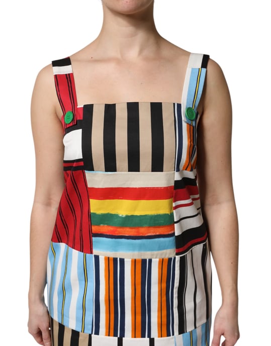 Patchwork gestreiftes Minikleid - Image 5