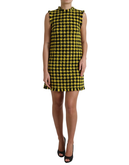 Hahnentritt Mini-Kleid Ärmelloses Shift-Kleid - Image 1
