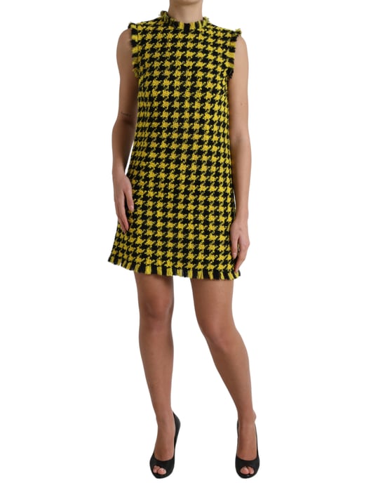 Hahnentritt Mini-Kleid Ärmelloses Shift-Kleid - Image 2