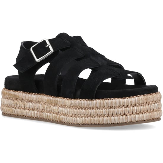 Hush Puppies Rosetta Gladiator Leder Damen Sandalen Schwarz/Tan - Image 1