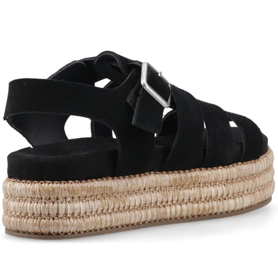 Hush Puppies Rosetta Gladiator Leder Damen Sandalen Schwarz/Tan - Image 2