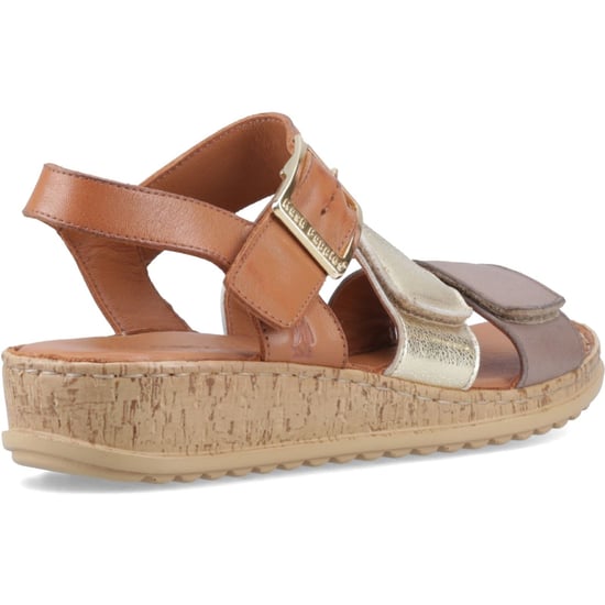 Hush Puppies Eliana Sandale Leder Damen Goldsandalen - Image 2