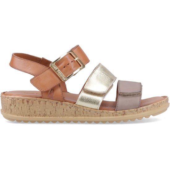 Hush Puppies Eliana Sandale Leder Damen Goldsandalen - Image 5