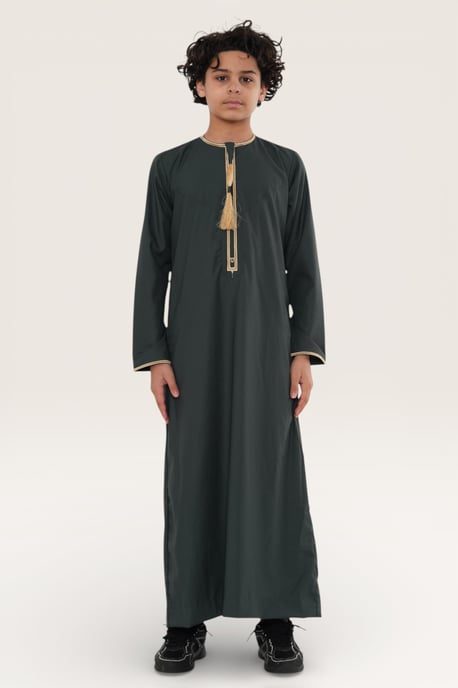 Kinder Jungen grün Ramadan marokkanische Thobe Robe Kaftan Eid Jubba LFS- K-TT-003 - Image 2