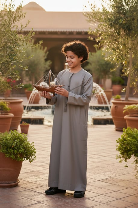 Kinder Jungen Beige Eid Marokkanische Thobe Robe Djellaba Ramadan Eid Jubba-LFS K-HM10 - Image 1