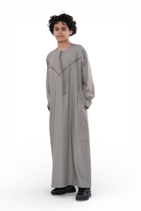 Kinder Jungen Beige Eid Marokkanische Thobe Robe Djellaba Ramadan Eid Jubba-LFS K-HM10 - Image 4